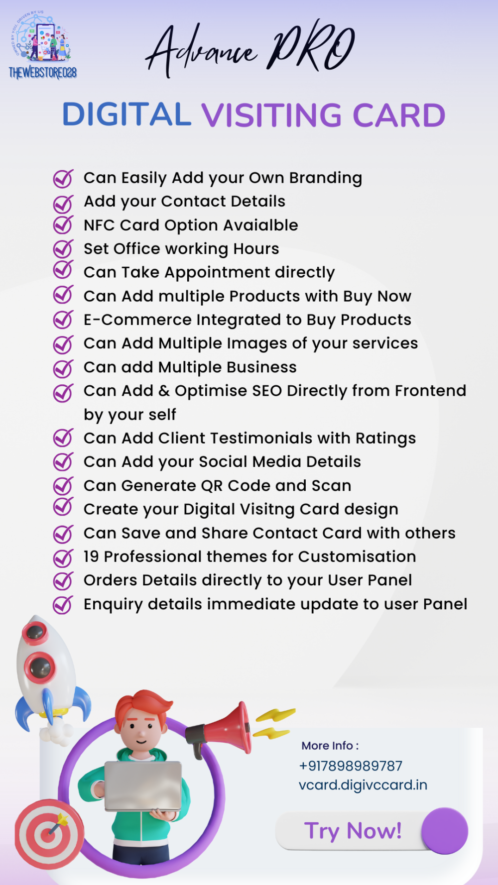 Advance Pro digital visiting card